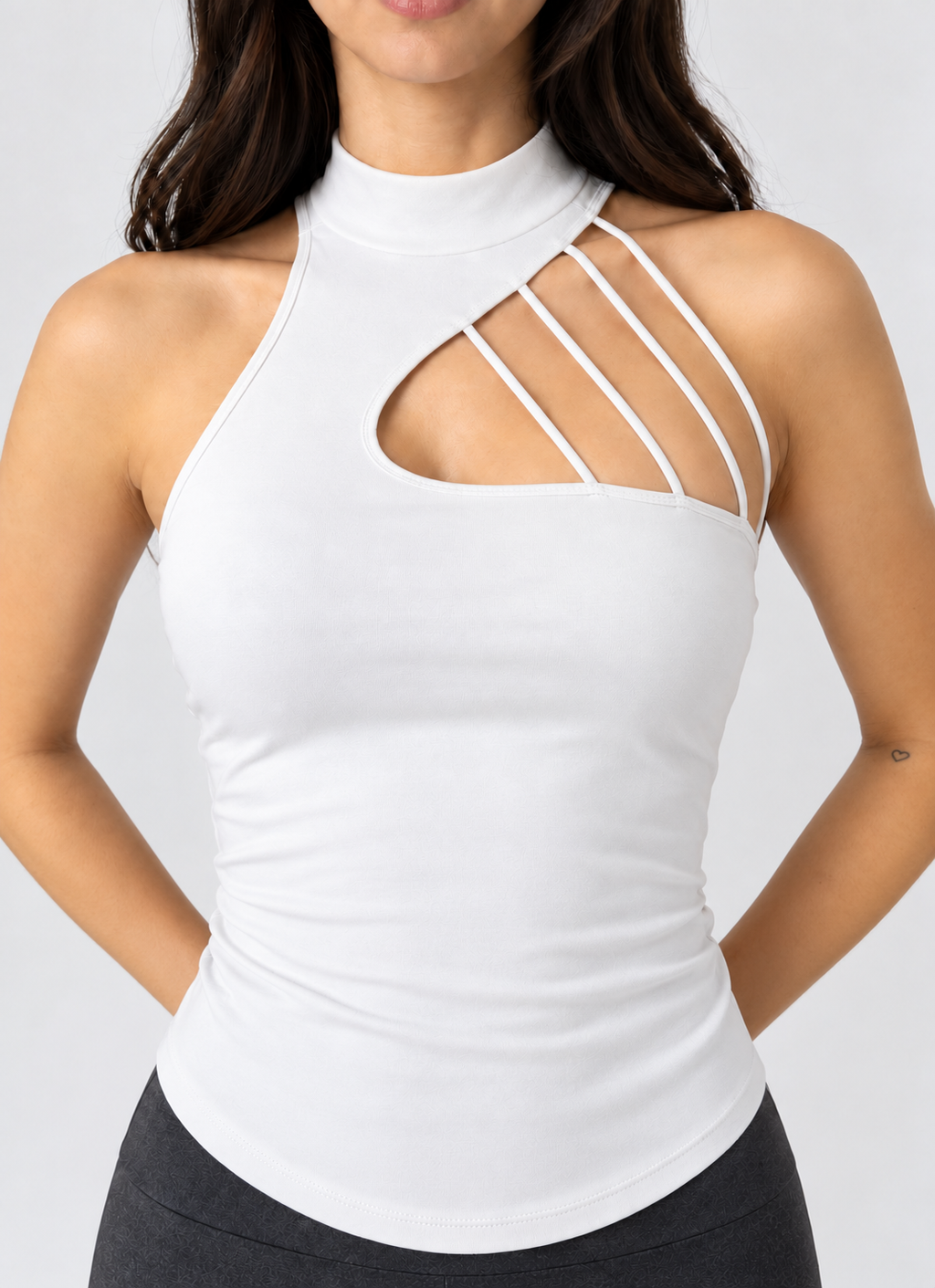 Cut-Out Shoulder Top – Baby Blue